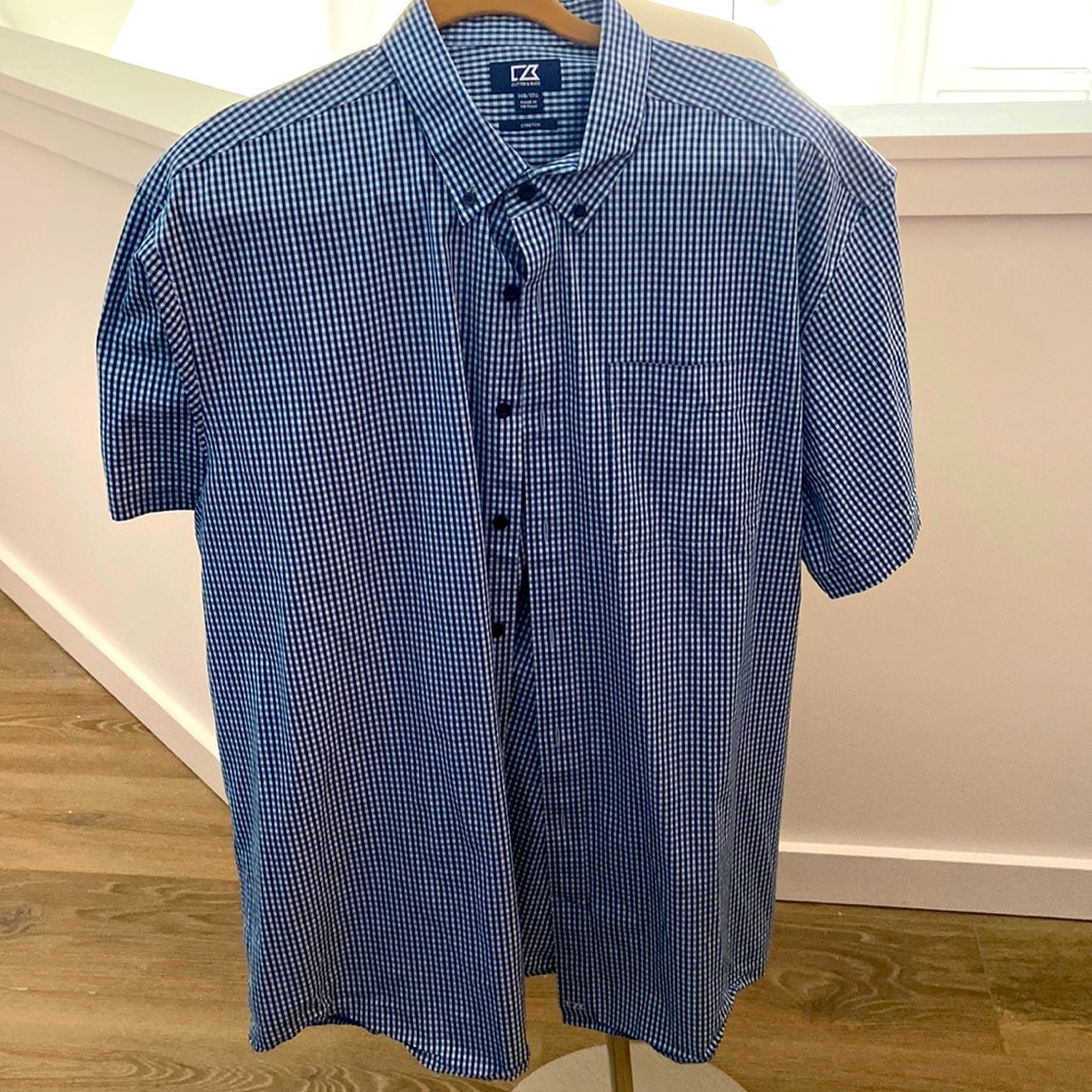 Mens cutter & buck stretch button down shirt